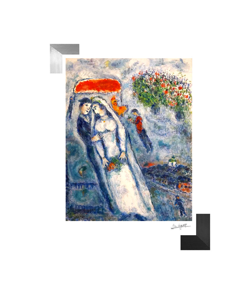 Chagall, "Les Maries Sur Fond Bleu", Lithograph
