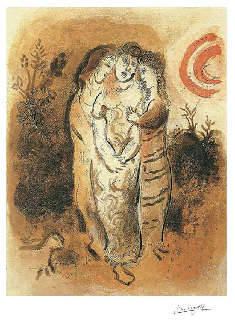 Chagall, "Naomi and her Daughters", Lithograph