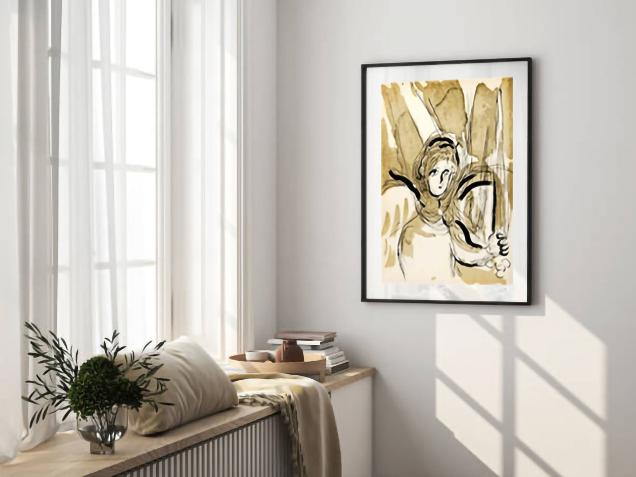 Chagall, "Angel with a Sword" Lithograph