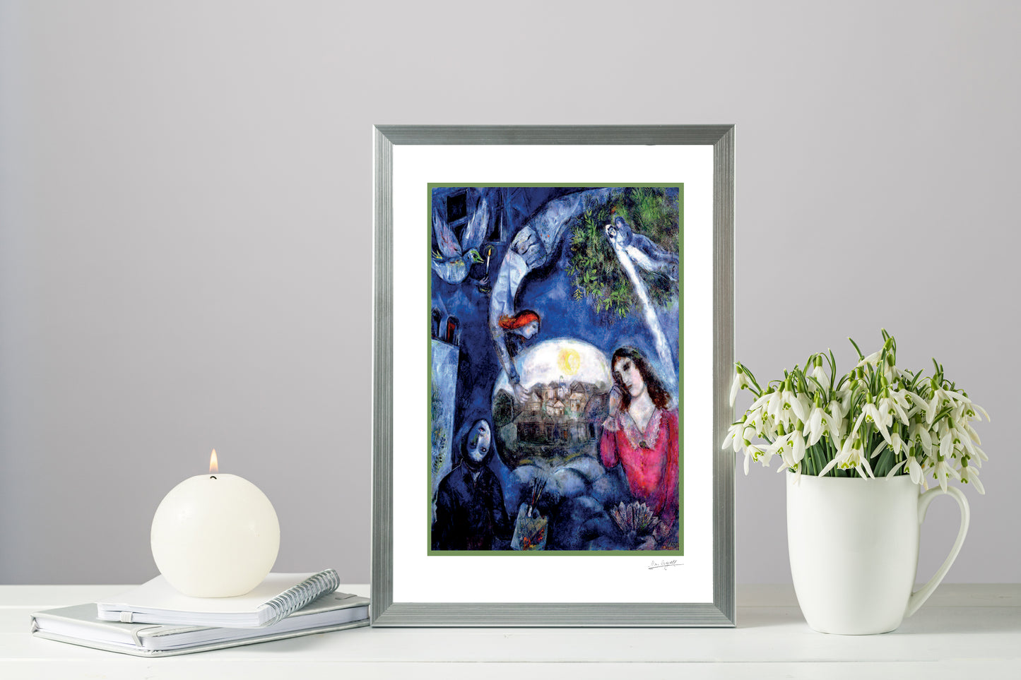 Chagall, "Around Her 1945" Lithograph