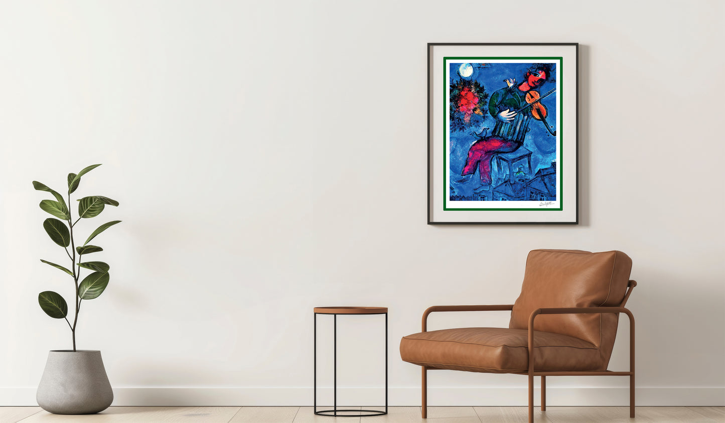 Chagall, "The Blue Fiddler" , Lithograph