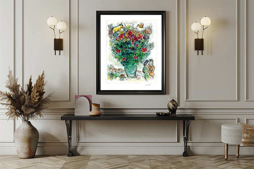Chagall, "Bouquet Multicore" Lithograph
