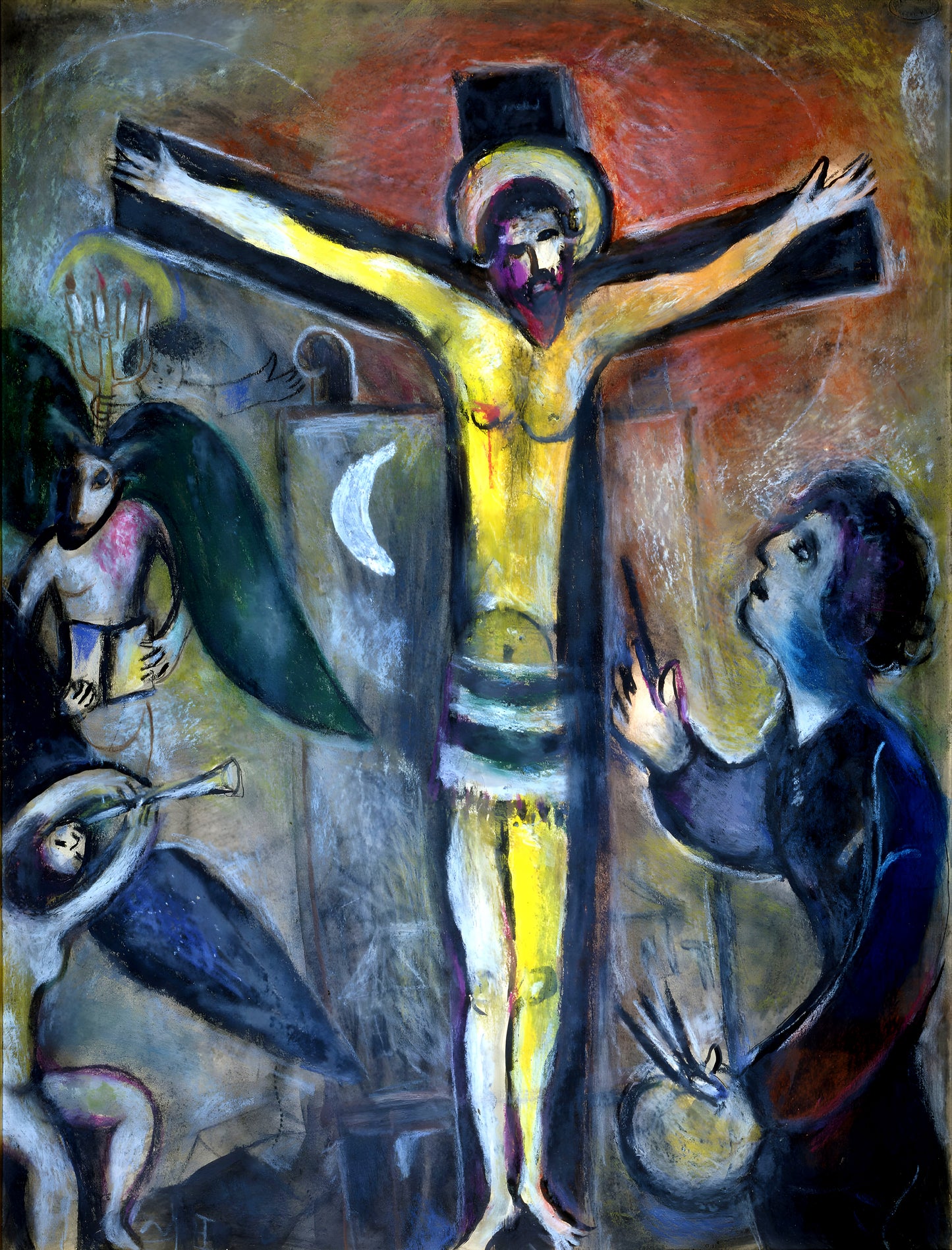 Chagall, "Christ and the Painter" Lithograph