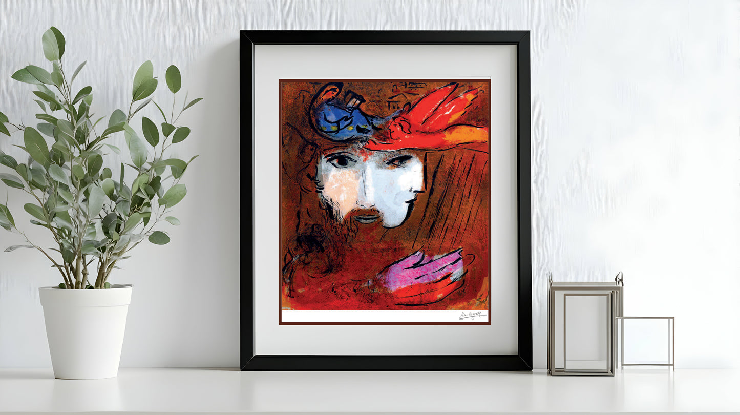 Chagall, "David and Bathsheba" Lithograph