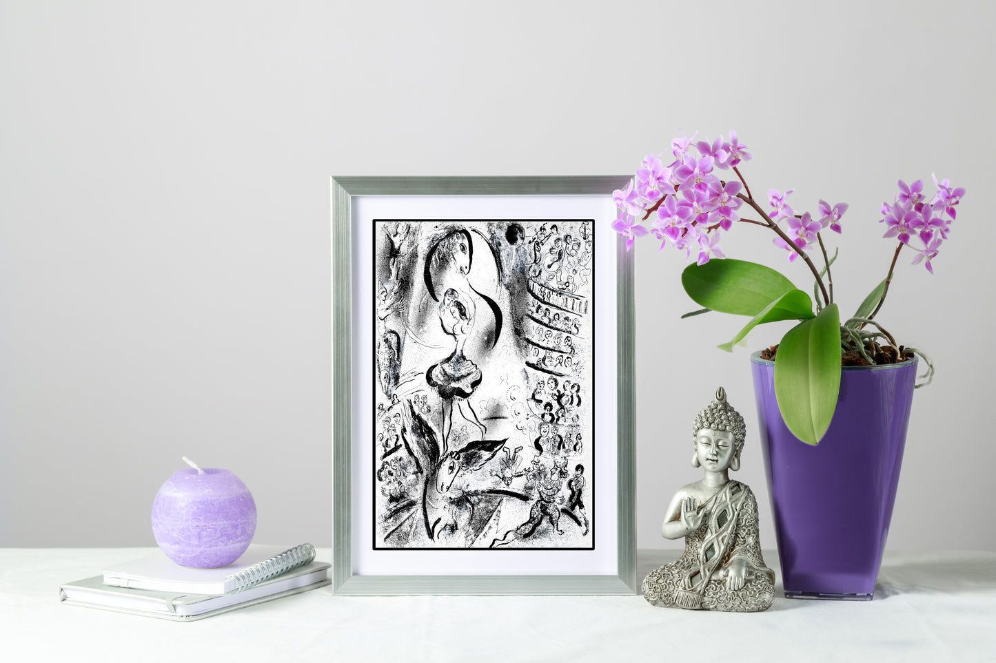 Chagall, "Ecuyere sur cheval aile, 1956" Lithograph