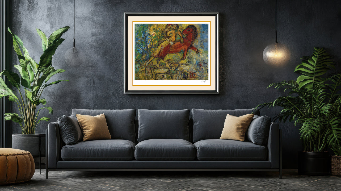 Chagall, "La Chevaucheee ou La Cavalcade 1887" Lithograph