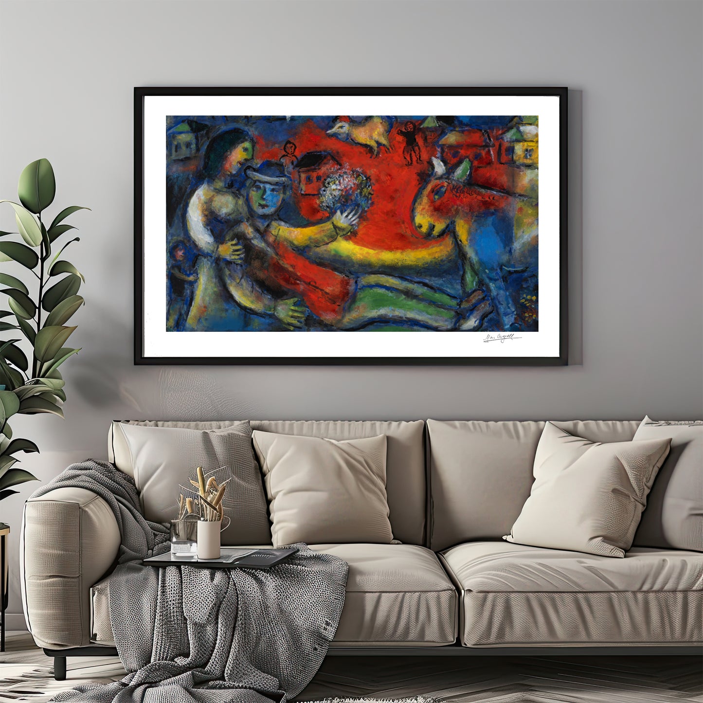 Chagall, "Le repos au village, 1978" Lithograph