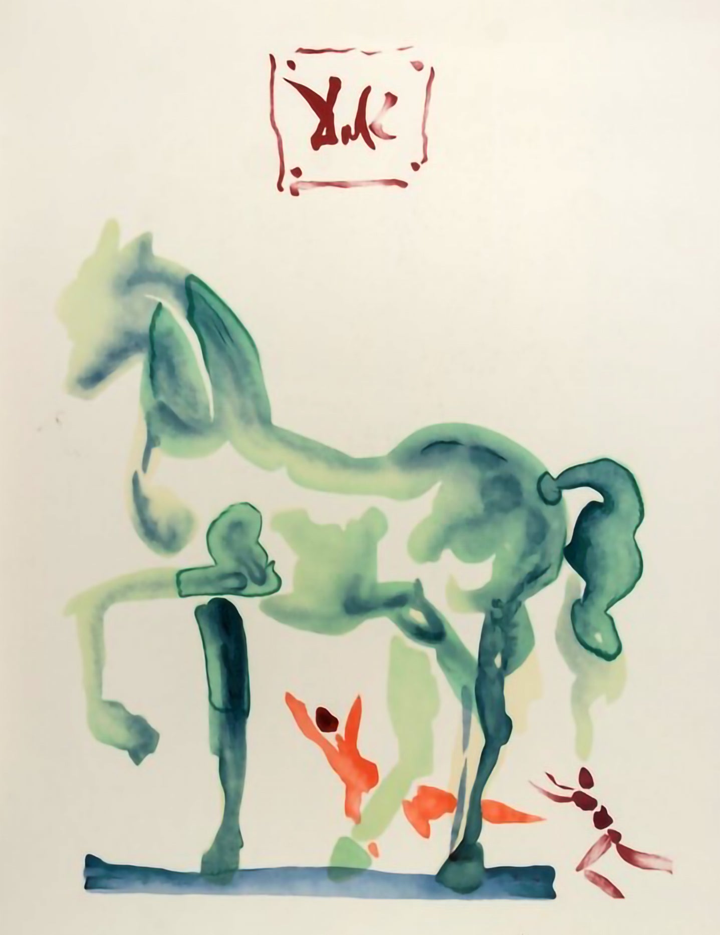 Salvador Dali, "C'est la que l'amour se plut a livrer Bataille" Lithograph