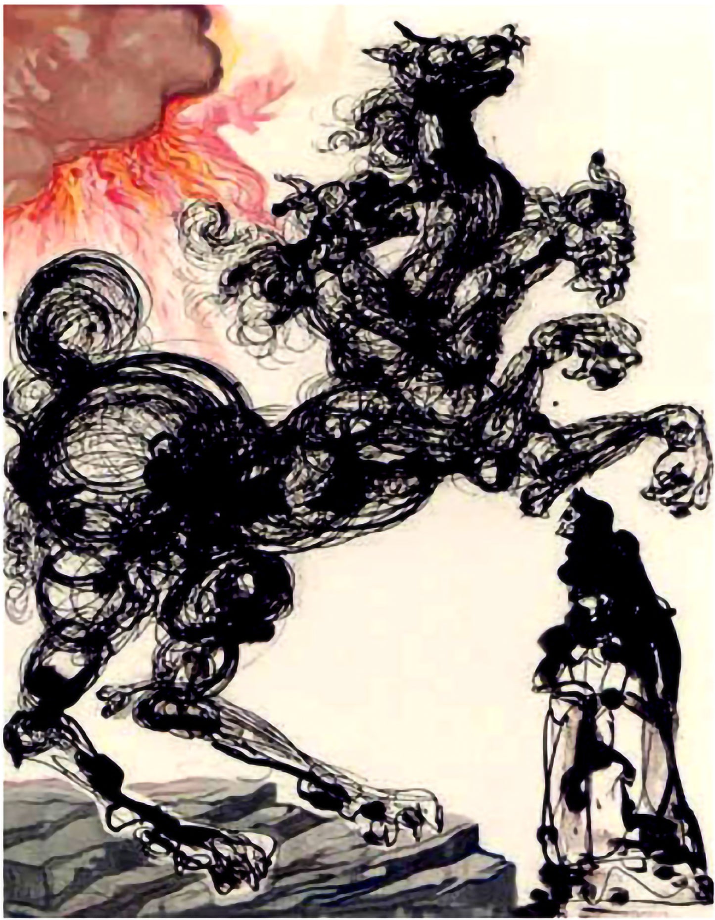 Salvador Dali, "Cerberus", La Divine Comédie Lithograph