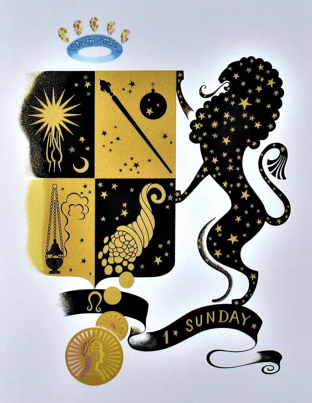 Erte, "Zodiac Leo" Lithograph