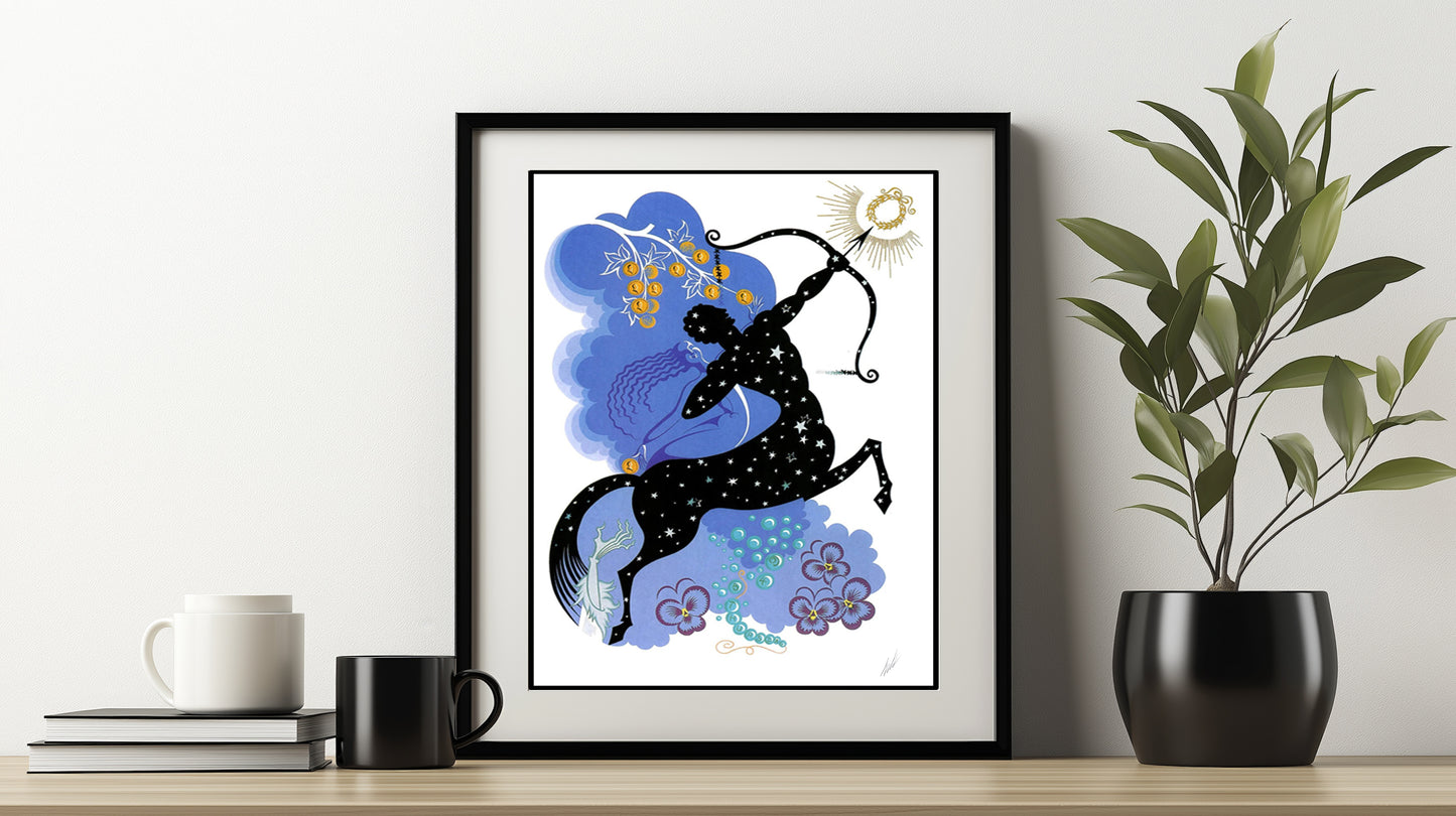 Erte, "Zodiac Sagittarius" Lithograph