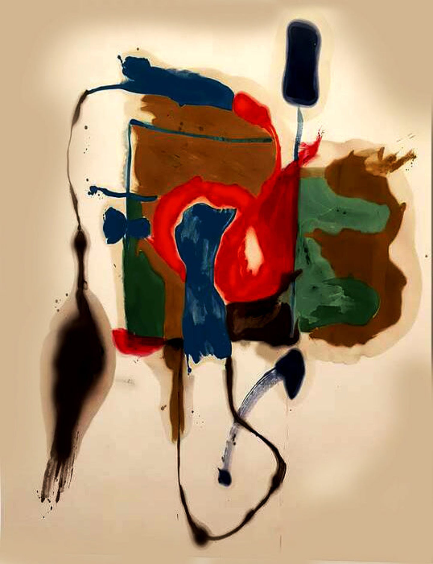 Helen Frankenthaler, "Blue Form in a Scene" Lithograph