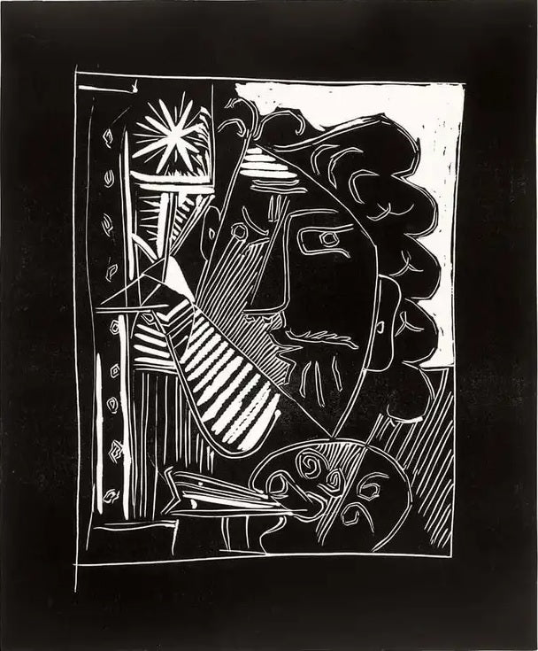 Picasso "Painter with Palette, 1963", Lithograph