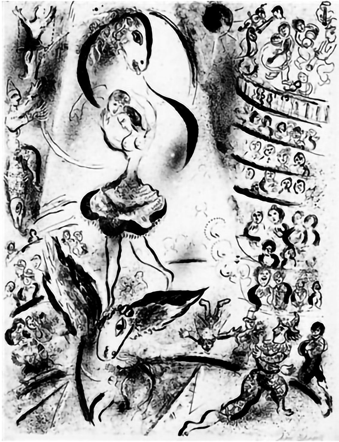 Chagall, "Ecuyere sur cheval aile, 1956"