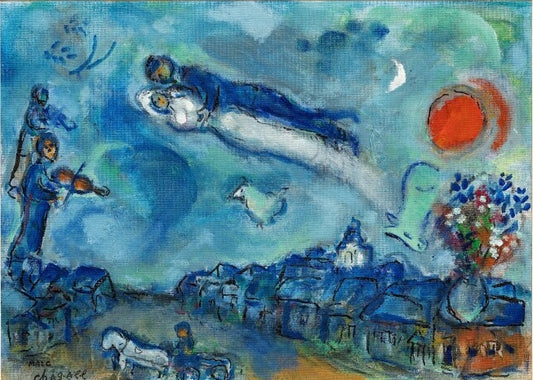 Chagall, "Les Mariés Au-dessus Du Village"