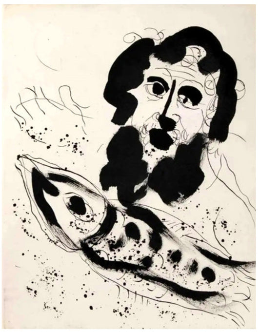 Chagall, "Jonah and the Storm at Sea" Lithograph