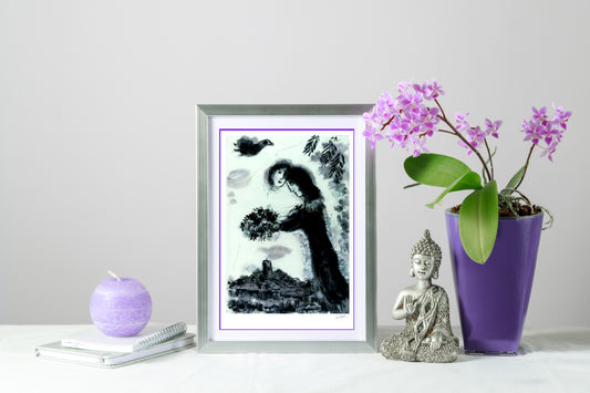 Chagall, "Le Couple au bouquet 1964", Lithograph