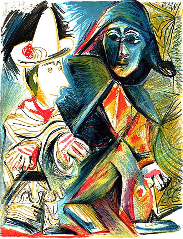 Picasso "Arlequin et pierrot"