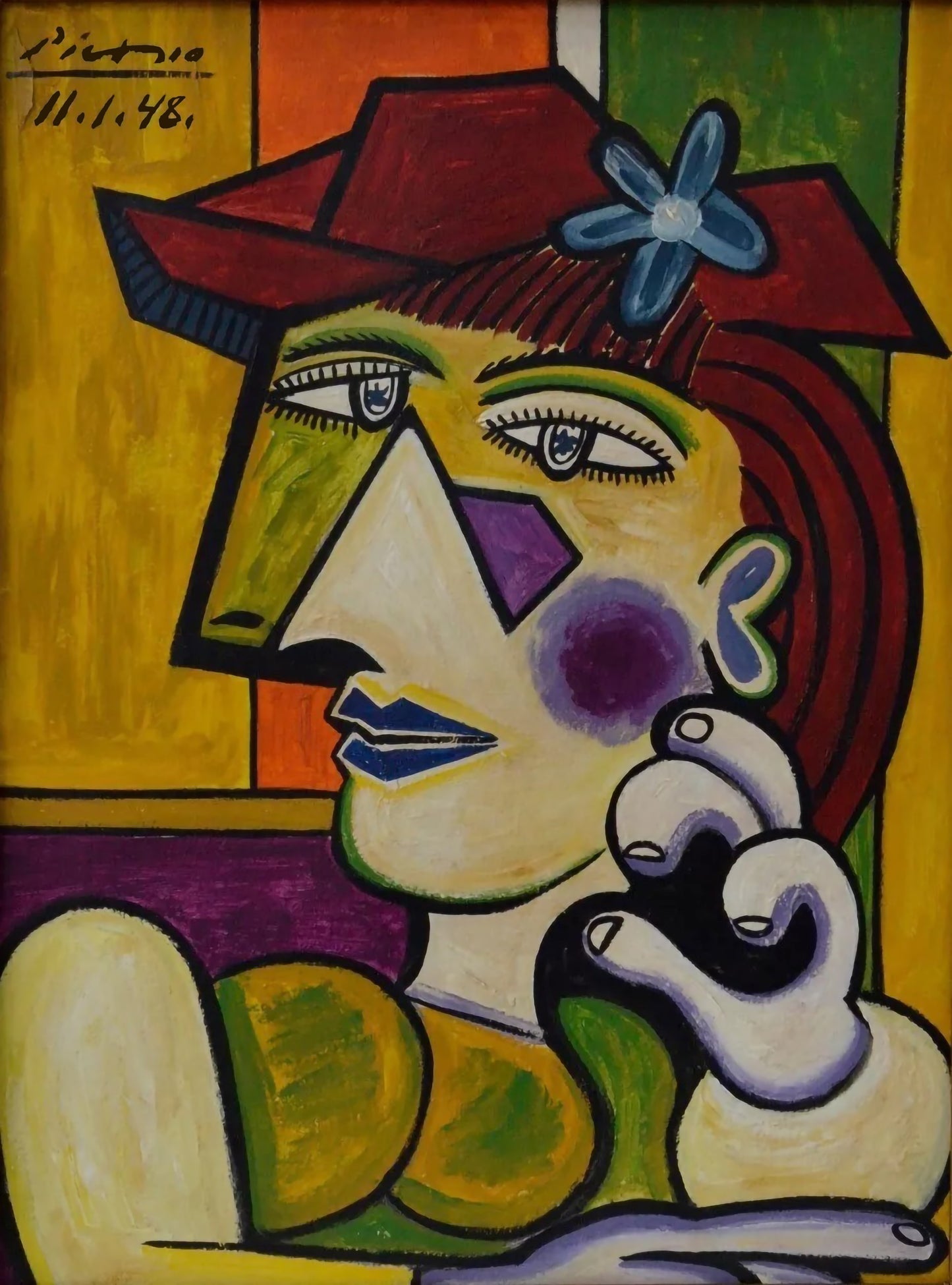 Picasso "Woman with Blue Flower on Hat"