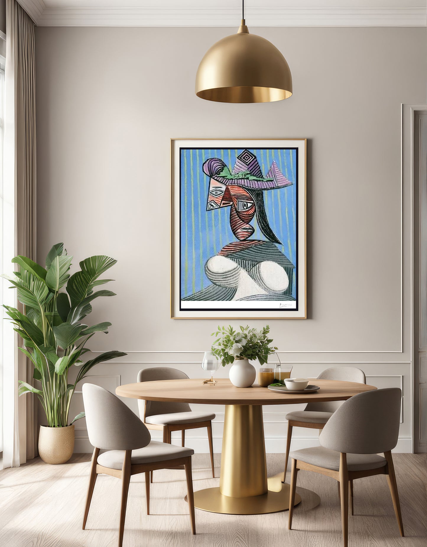 Picasso "Buste de Femme au chapeau raye" Lithograph
